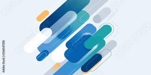 Abstract background featuring diagonal blue and teal rounded shapes with a modern minimalist design aesthetic
