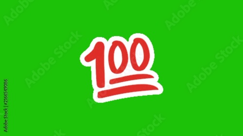 100 Score Animation On Green Screen