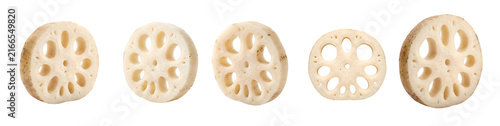 Fresh sliced lotus root pieces