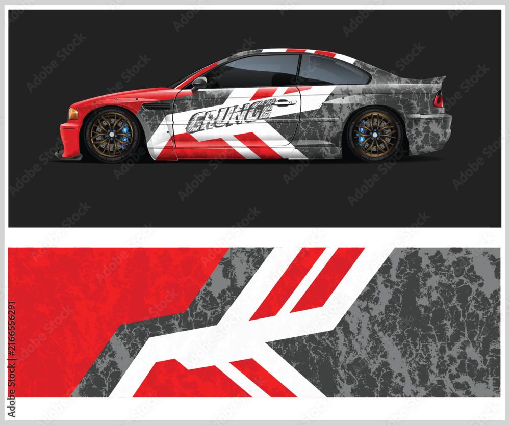 Fototapeta premium Dynamic Grunge Car Wrap Design