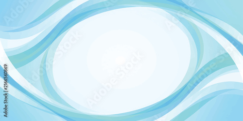 Abstract light blue background with smooth flowing wave lines and a central copy space for text