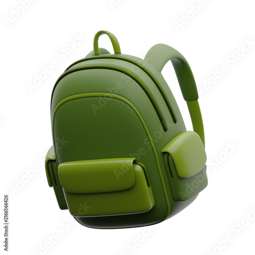 3d illustration School Backpack 