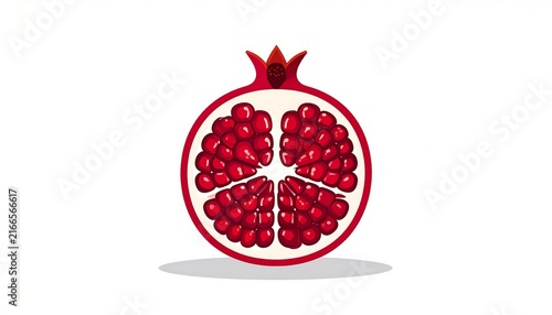 Red strawberry with green leaf on white plate.