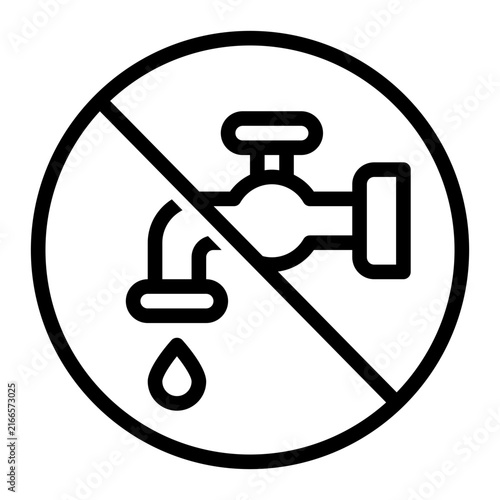 Prohibition Water Faucet Icon
