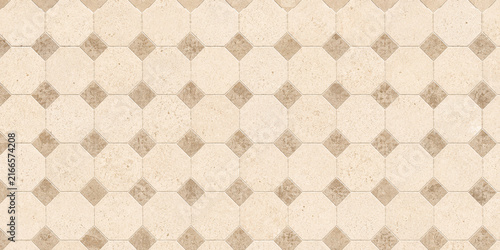Cream diamond inlay tiles elegant geometric mosaic pattern