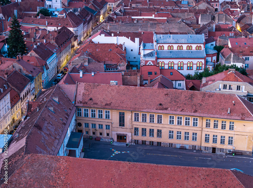 Photography Aerial drone view of Brasov old town  in Romania