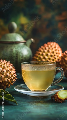 Exotic Soursop Fruit Tea in Ceramic Cup