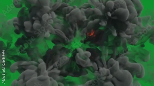 Fiery explosion bursting outwards in a radial star shape green screen video.fire burst flame energy blast video overlay