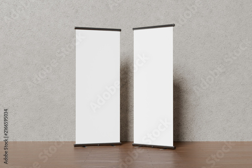 Blank Roll Up Banner Display Mockup