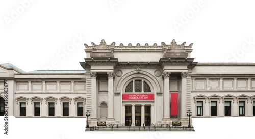 Majestic Classical Architecture Facade Featuring Grand Columns and Ornate Stone Detailing on an Isolated White Background