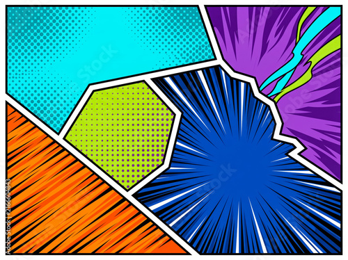 Dynamic Lightning Comic Panel Background – Bold Pop Art Energy Design