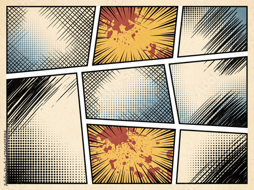 Retro Newspaper Comic Panel Background – Classic Halftone Theme