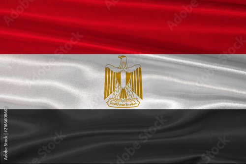Bild auf Leinwand Egyptian flag textured with fabric background