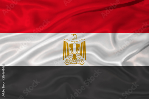 Cuadro en lienzo Flag of Egypt with a soft fabric texture