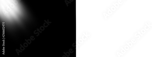 A dramatic spotlight effect features a smooth gradient transition from deep dark shades to a brilliant bright white isolated on a transparent backdrop
