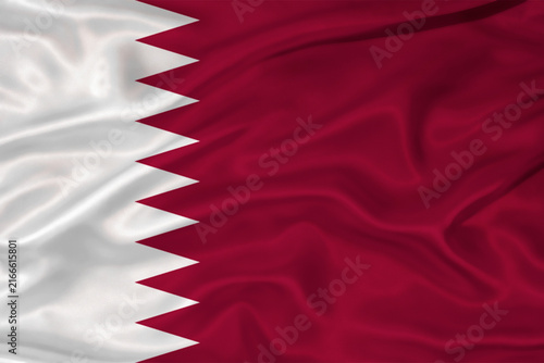 фотографія Flag of Qatar with a soft fabric texture