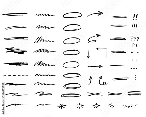 Sketch Underline Strokes Vector Set
