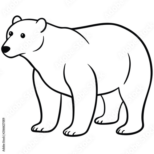 bear silhouette vector on white background