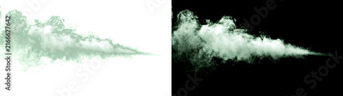 Foto Smoke forms a powerful green directional plume for cinematic visual effects in P