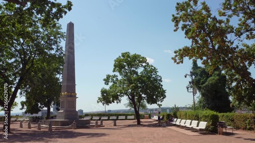 the obelisk monument to the victims in Brno, Czech Republic