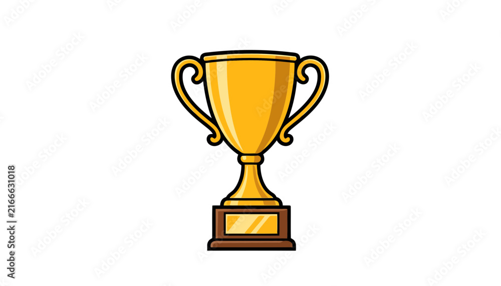 Fototapeta premium gold cup isolated on white background