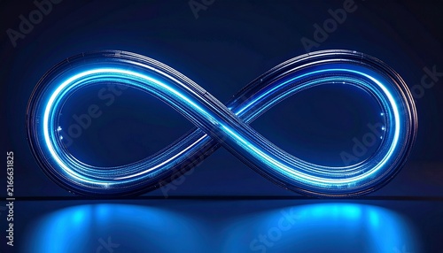Futuristic glowing infinity symbol digital art