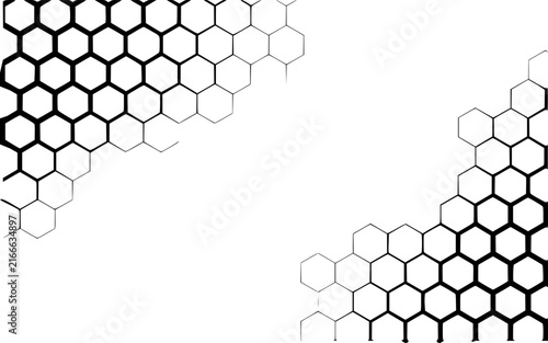 Canvas Print Abstract monochrome background featuring a geometric pattern of interlocking hex