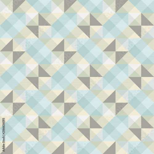 Geometric precision aesthetic, color block tessellation modern seamless vector patterns. Neutral retro colors. Repeatable design for fabric collection, wallpapers,