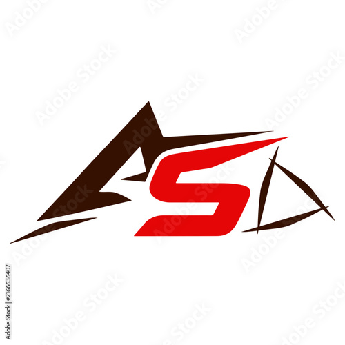 Modern Geometric Monogram Letter A S Logo Design Vector