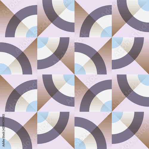 Modern seamless geometric pattern, interlocking shapes. Clean abstract design, perfect for wallpaper, textiles, backgrounds. Vector illustration with optical illusion dimension effect