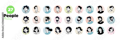 Avatars. People vector illustrations for social network, user profile, website and app design and development.