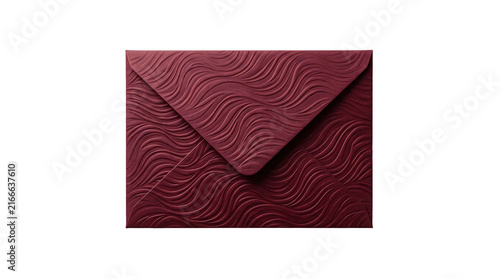 Textured deep maroon envelope as PNG element