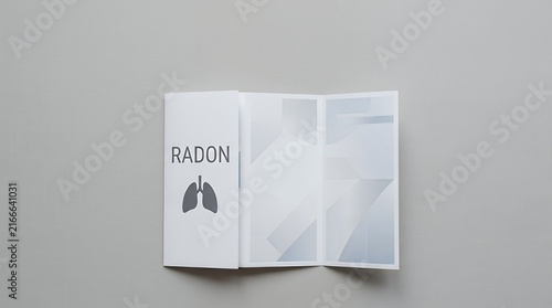 Indoor Air Quality Trifold Brochure Closed Cover with Lung Symbol for Public Health Safety