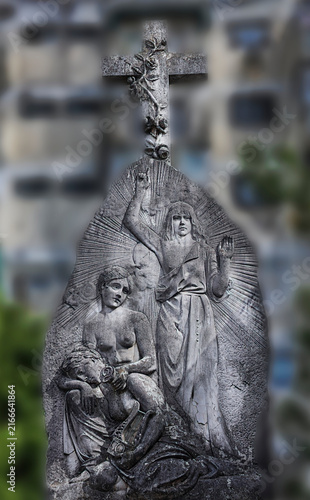 Cuadro en lienzo Funerary Sculpture at Recoleta Cemetery in Buenos Aires