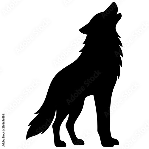black silhouette of wolf vector