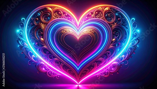 neon heart background