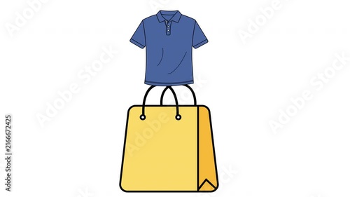 Apparel Shopping Bag 2D Flat Animation