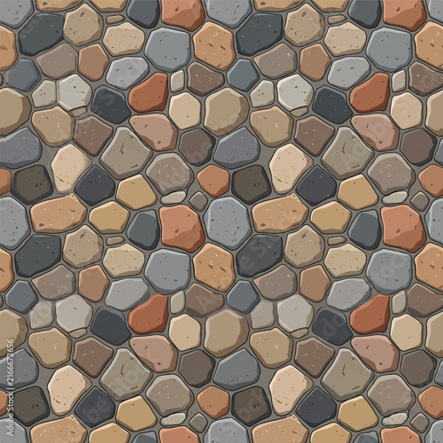 Stone wall seamless texture. Stone wall background. Seamless stone pattern. Vector illustration.