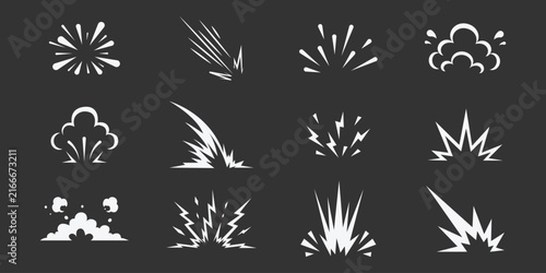 Comic Book Explosion Burst Icons – Dynamic Blast Effect Vector Collection.eps10