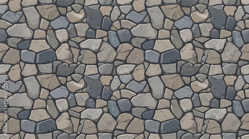 Seamless stone pebble texture pattern background. Vector illustration.