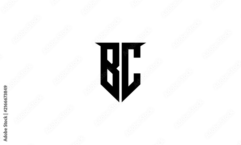 Fototapeta premium BC Letter Logo Monogram Vector Design