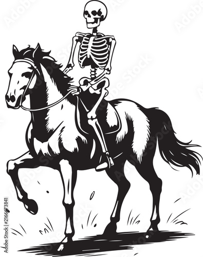 Headless horseman illustration isolated on white background for Halloween design projects.