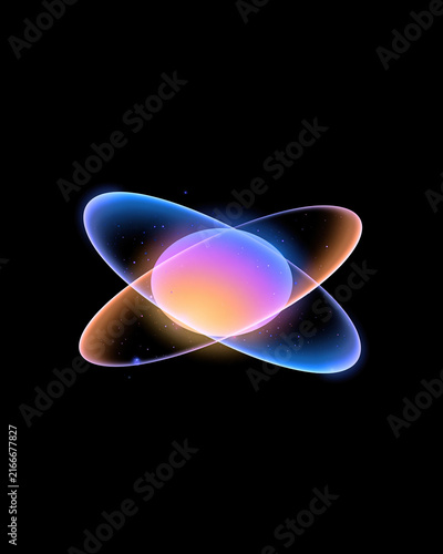 Futuristic Symbols Abstract Design Dark Background, Modern Rainbow Pastel Gradient Icons, 2D Geometric Tech Elements, Minimalist Neon Glow Sci-Fi Graphic Set, Contemporary Digital Design Collection