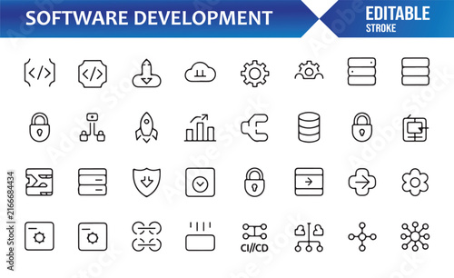 Coding and Computer Programming Technology Icon Set
