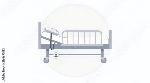 Fototapeta Modern Hospital Bed Vector Icon Isolated for Medical Use