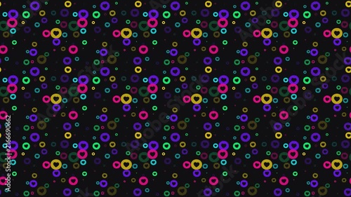Abstract Colorful Circle Pattern Background Staggered Seamless Design 4k Motion Loop