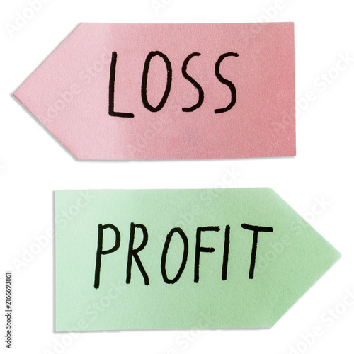 Cuadro en lienzo Loss and Profit Opposite Business Concept Paper Arrows Transparent PNG