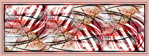 Bild auf Leinwand Traditional Vintage Floral Scarf Pattern Design for Hijab and Bandana Print