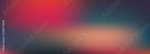 Photography Contemporary abstract composition with blended hues of red, teal, beige, and dee