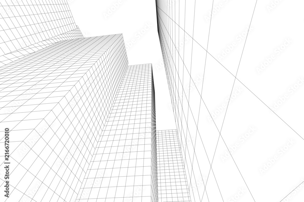 Fototapeta premium Abstract architectural building 3d rendering